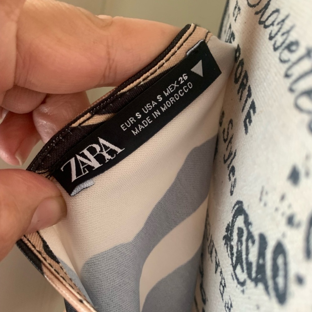 Zara Zebra Print Satin Slip Dress Mini Brown Tan Y2K Bodycon Party Size S - Picture 2 of 6